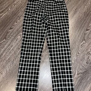 Swing Control Golf Pants Womens Size 4 Black White Plaid Pull On Stretch Pockets